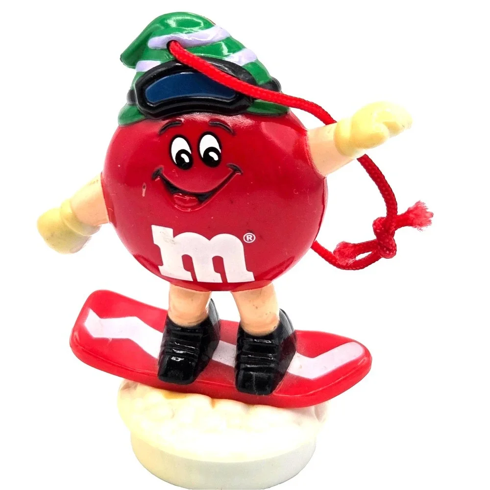 Vintage 1996 Red M&M Snowboard Hat‎ Goggles Christmas Ornament Tube Topper